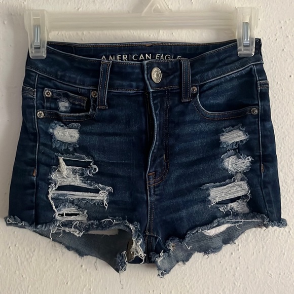 American eagle Distressed high waisted jean shorts - Picture 1 of 4